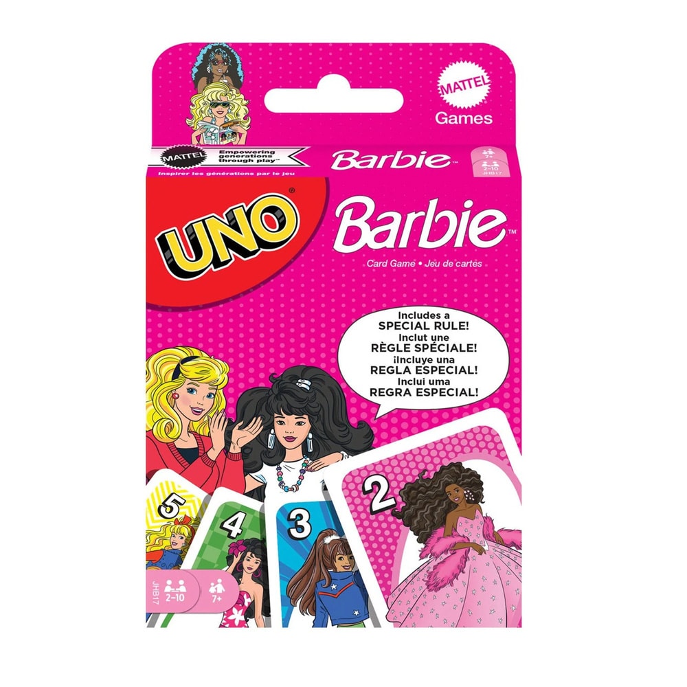 Uno Barbie -korttipeli / Barbie-teemainen perhepeli / Keräilykorttipeli, jossa sovelletaan Hi Barbie -sääntöä