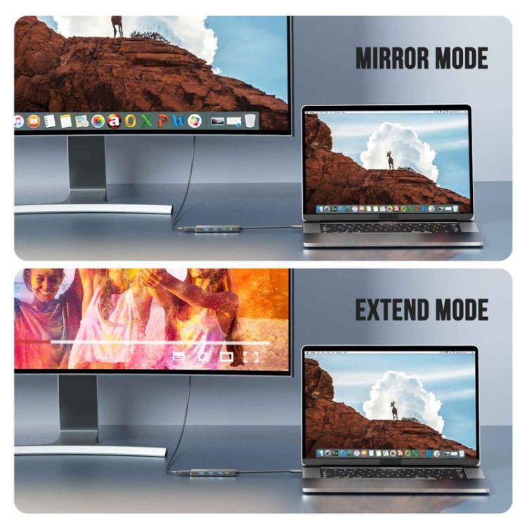Lemorele TC22L 5-in-1 USB-C-telakointiasema / USB-C-hubi 4K HDMI:llä, Gigabit Ethernetillä ja 100 W PD-latauksella