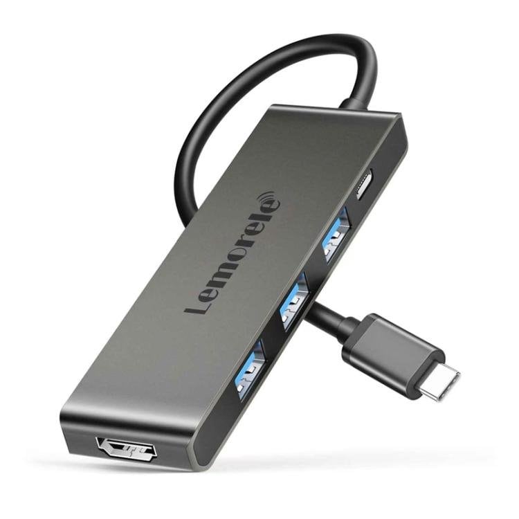 Lemorele TC22L 5-in-1 USB-C-telakointiasema / USB-C-hubi 4K HDMI:llä, Gigabit Ethernetillä ja 100 W PD-latauksella