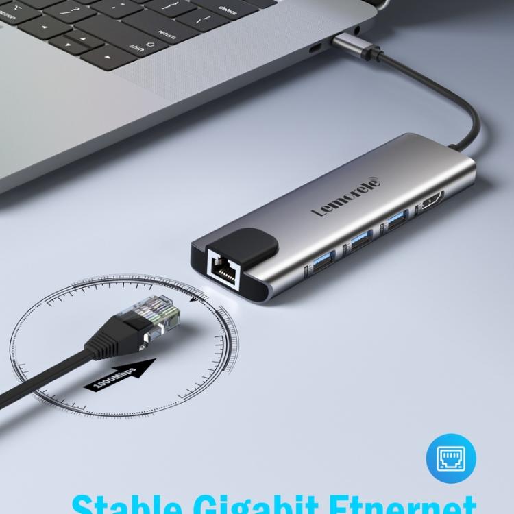 Lemorele TC39 9-in-1 USB-C-telakointiasema / USB-C-hubi 4K HDMI:llä, Gigabit Ethernetillä ja 100 W PD-latauksella