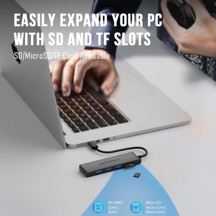 Lemorele TC23L 6-in-1 USB-C-telakointiasema / USB-C-hubi 4K HDMI:llä, Gigabit Ethernetillä ja 100 W PD-latauksella