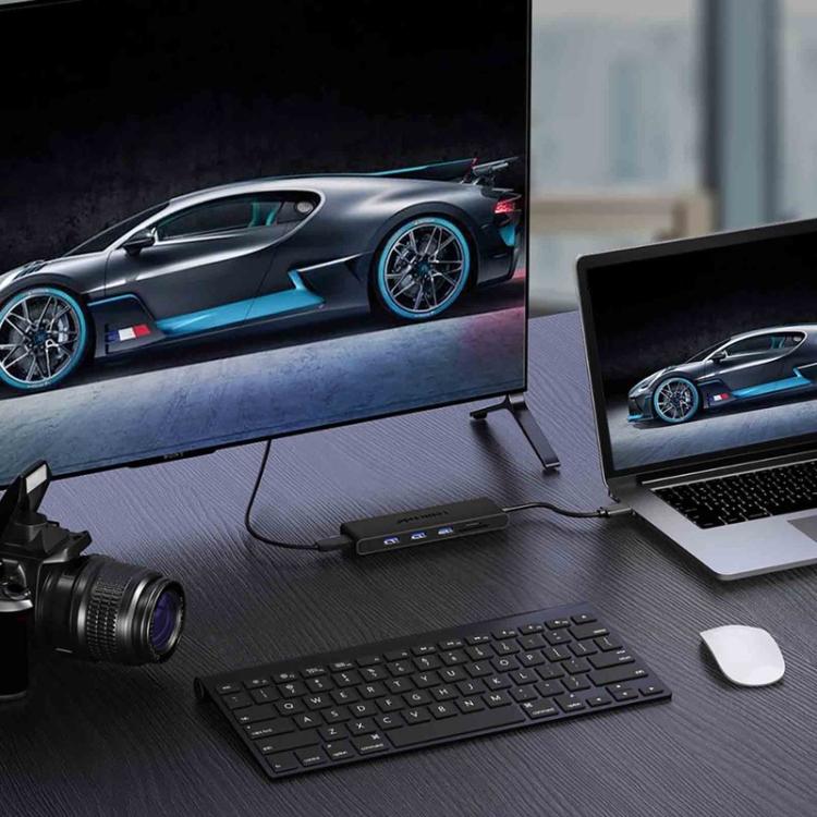 Lemorele TC23L 6-in-1 USB-C-telakointiasema / USB-C-hubi 4K HDMI:llä, Gigabit Ethernetillä ja 100 W PD-latauksella