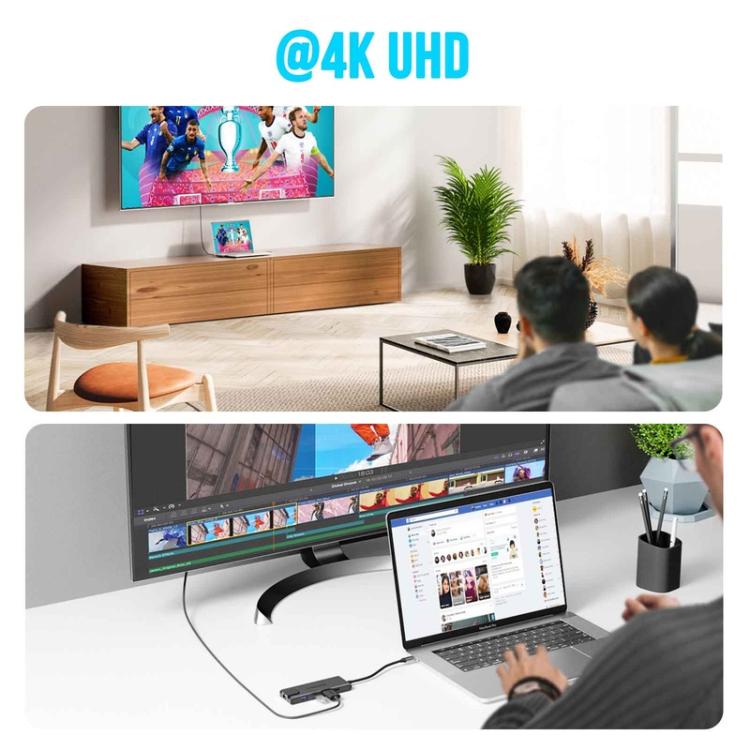 Lemorele TC24L 5-in-1 USB-C-telakointiasema / USB-C-hubi 4K HDMI:llä ja 100 W PD-latauksella