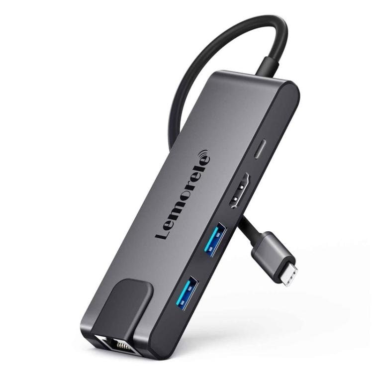 Lemorele TC24L 5-in-1 USB-C-telakointiasema / USB-C-hubi 4K HDMI:llä ja 100 W PD-latauksella
