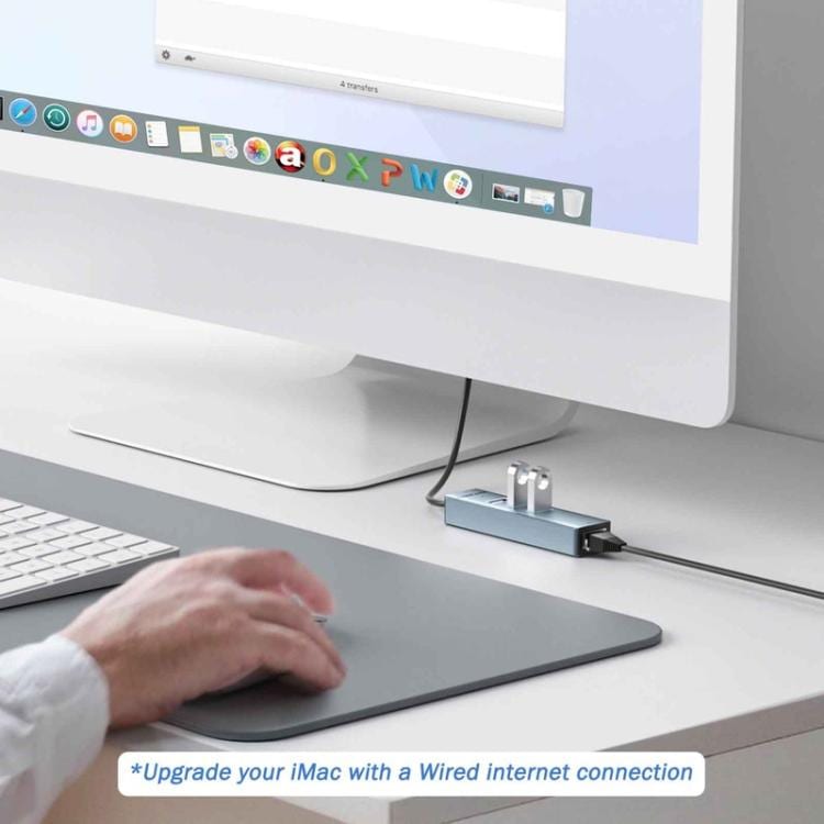 Lemorele USB-C-keskitin TC43L 4-in-1, Gigabit Ethernet ja USB / USB-C-sovitin / Verkkokeskitin