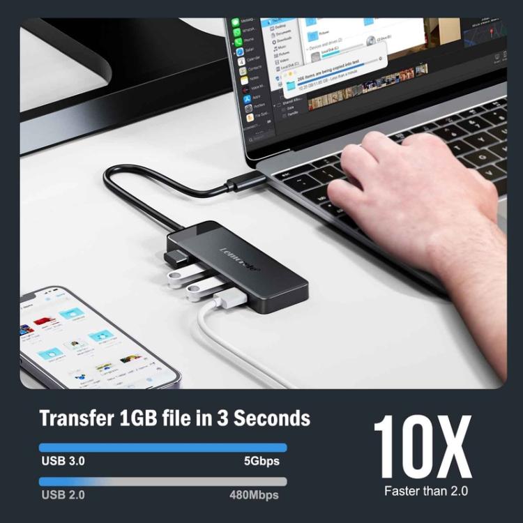 Lemorele TC92 9-in-1-telakointiasema, HDMI 4K, Ethernet ja 100 W PD / USB-C-keskitin / Tietokoneen keskitin