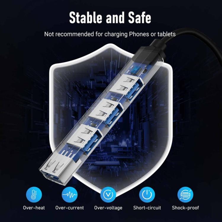 Lemorele USB-C-keskitin TC53, 4 USB-porttia / USB-porttijakaja / USB-C-haaroitin