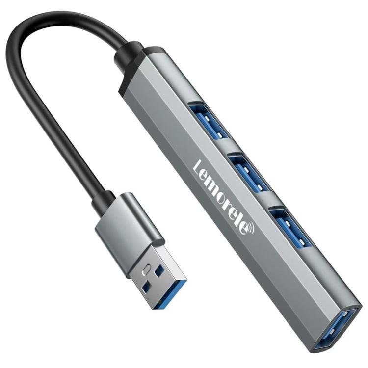 Lemorele USB-C-keskitin TC53, 4 USB-porttia / USB-porttijakaja / USB-C-haaroitin