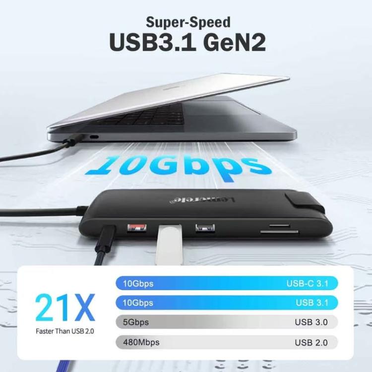 Lemorele TC96 -telakointiasema, USB-C, HDMI 4K, Ethernet ja PD-lataus / USB-telakka / PC-keskitin