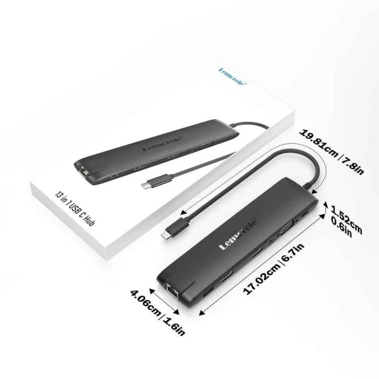 Lemorele TC96 -telakointiasema, USB-C, HDMI 4K, Ethernet ja PD-lataus / USB-telakka / PC-keskitin