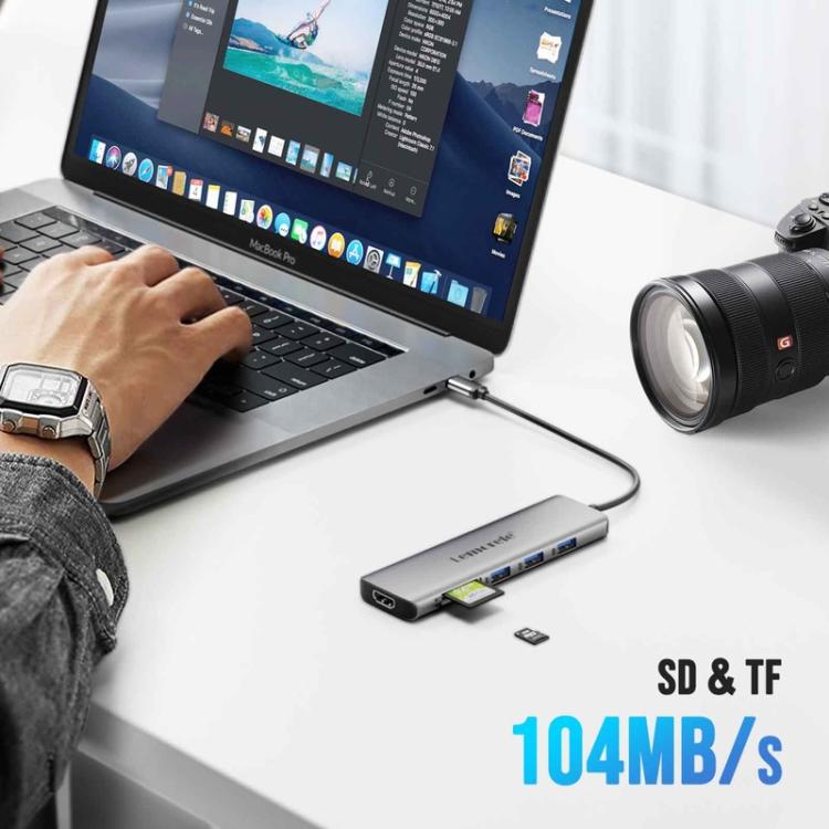 Lemorele TC38L 8-in-1 -telakointiasema, jossa on HDMI, Gigabit Ethernet ja PD-lataus / PC-hubi / Telakointiasema