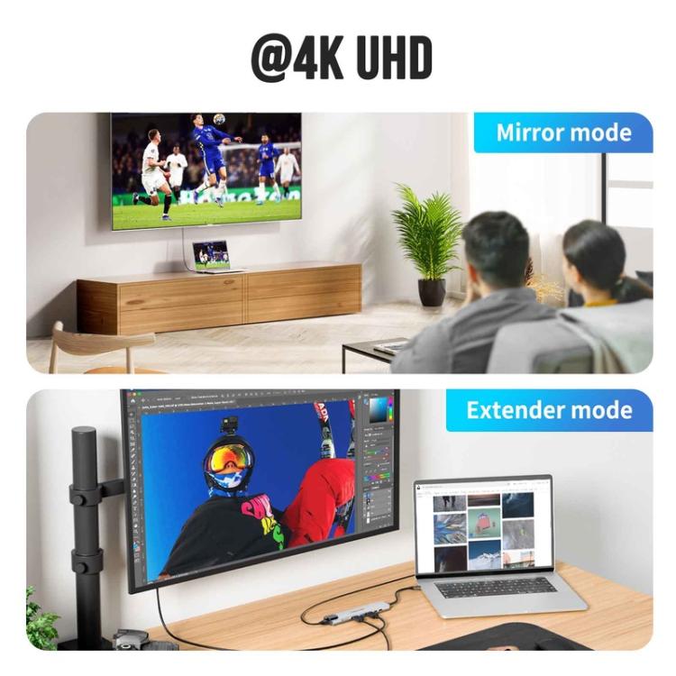 Lemorele TC19L Plus 8-in-1 -telakointiasema, jossa on HDMI 4K, Ethernet ja 100 W PD / USB-keskitin / USB-telakka
