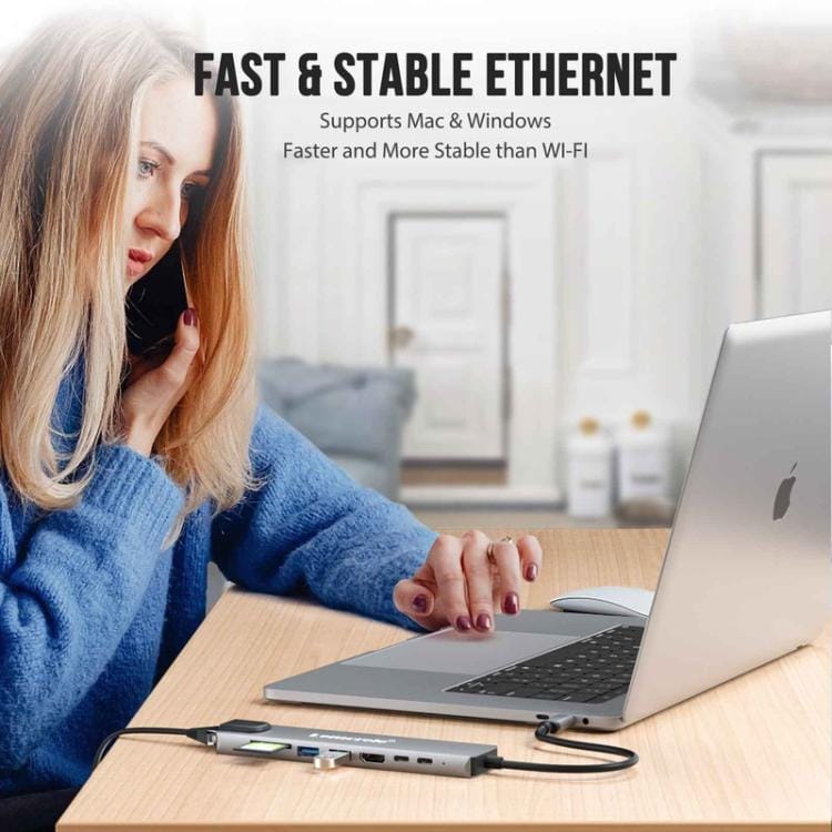 Lemorele TC19L Plus 8-in-1 -telakointiasema, jossa on HDMI 4K, Ethernet ja 100 W PD / USB-keskitin / USB-telakka
