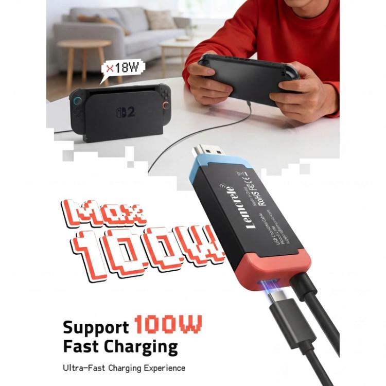 Lemorele L100 -telakointiasema, USB-C, HDMI 4K ja PD-lataus / USB-C-keskitin / Moniporttinen sovitin