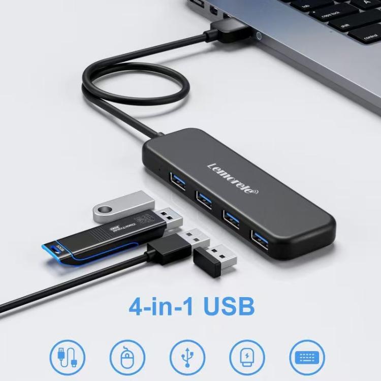 Lemorele USB-C-hubi TC55 4-in-1, HDMI ja 100 W PD / USB-C-telakka / Moniporttinen sovitin