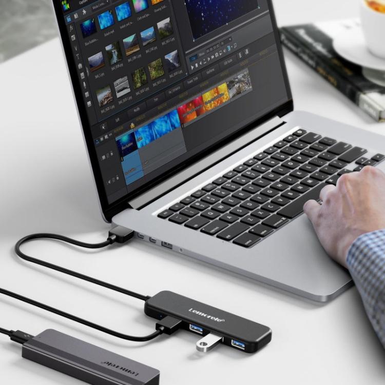 Lemorele USB-C-hubi TC55 4-in-1, HDMI ja 100 W PD / USB-C-telakka / Moniporttinen sovitin