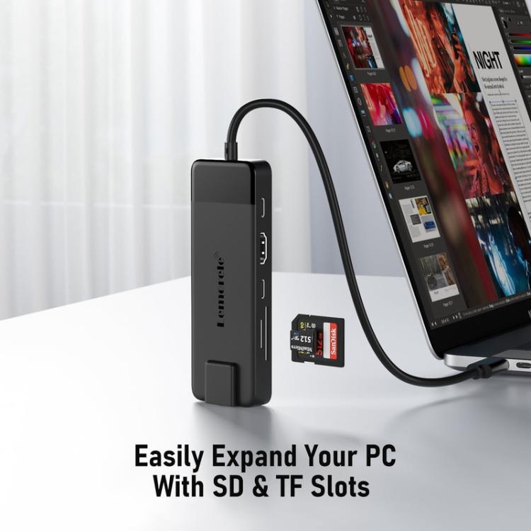 Lemorele TC93 10-in-1 -telakointiasema, jossa on HDMI, Gigabit Ethernet ja PD-lataus / Telakointi / USB-keskitin