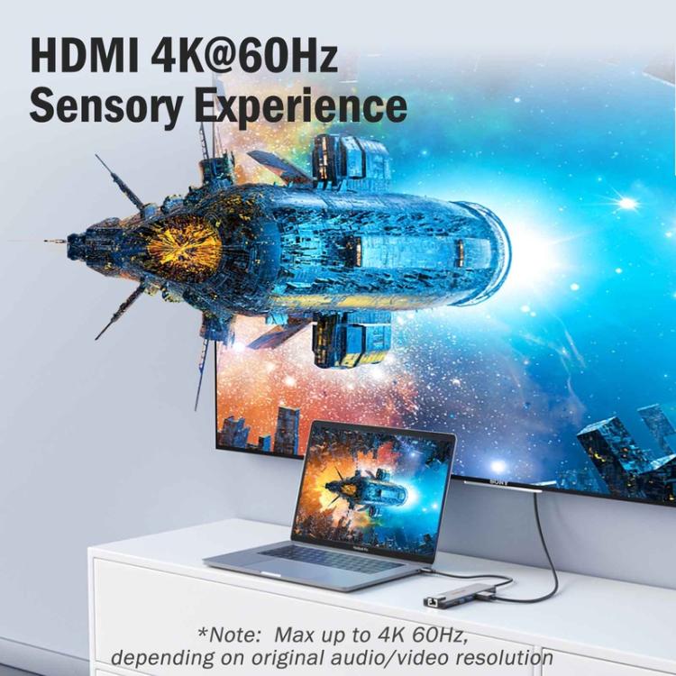 Lemorele TC44L USB-C -telakointiasema 6-in-1 – 4K HDMI, SD/TF-kortinlukija ja 100 W PD