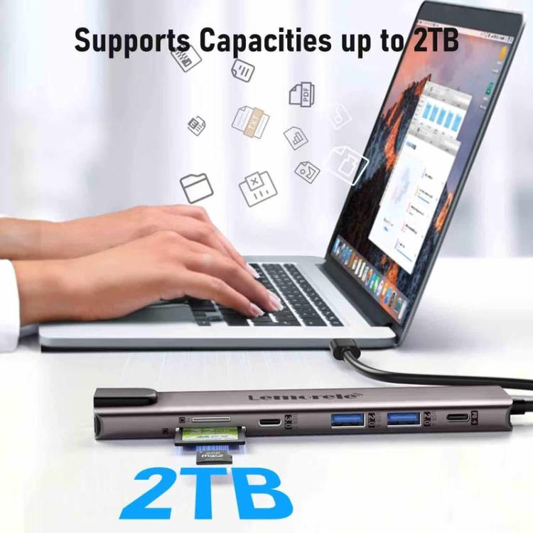 Lemorele TC65L -telakointiasema, USB-C, HDMI 4K, Gigabit Ethernet ja PD-lataus / Telakointi / Hubi