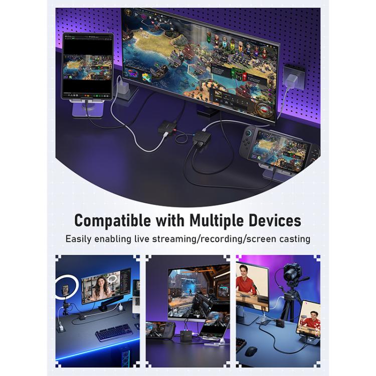 Lemorele-videotallennuskortti AC12 Mini HDMI – USB-C, loop out -toiminnolla / Videotallennin / USB-kortti