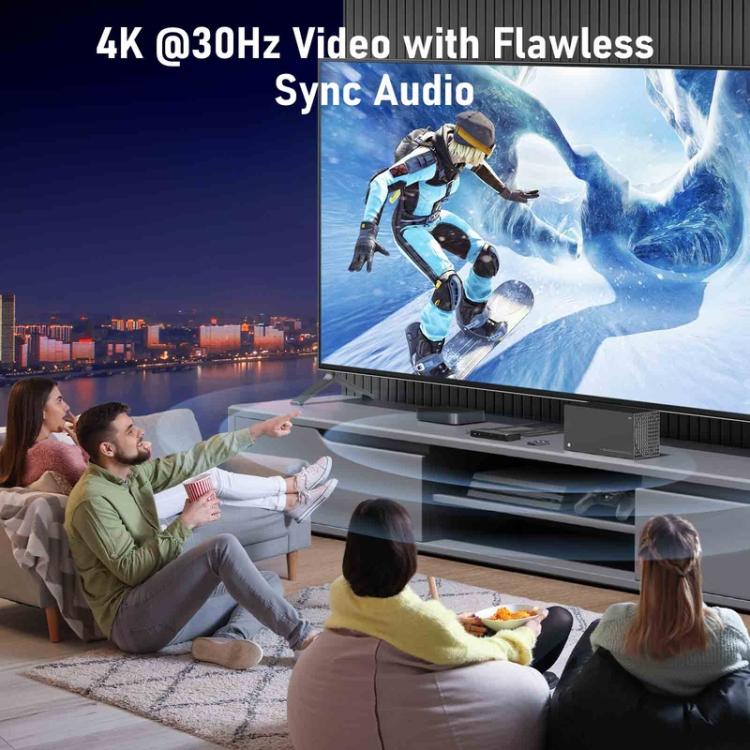 Lemorele HDMI-kytkin G99, 3 tuloa ja 1 lähtö, 4K 60 Hz, kaukosäädin mukana / HDMI-kytkin / 3-porttinen kytkin