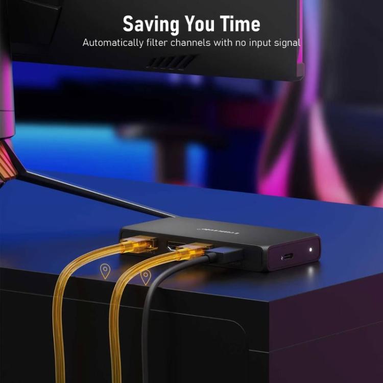 Lemorele HDMI-kytkin G99, 3 tuloa ja 1 lähtö, 4K 60 Hz, kaukosäädin mukana / HDMI-kytkin / 3-porttinen kytkin