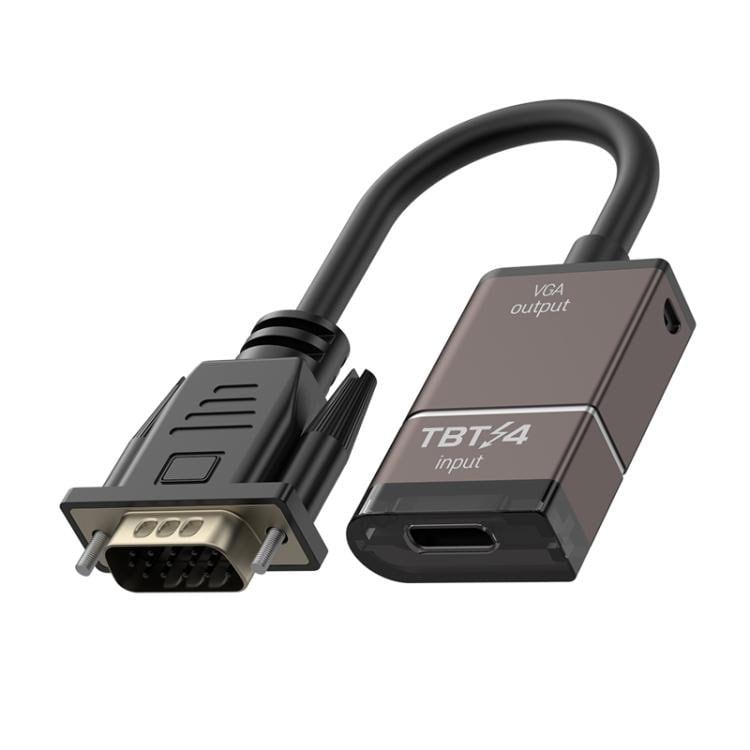 USB-C–VGA-sovitin – Harmaa / Type-C–VGA-muunnin / VGA-näytön sovitin