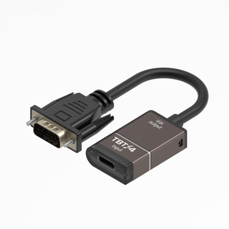 USB-C–VGA-sovitin – Harmaa / Type-C–VGA-muunnin / VGA-näytön sovitin