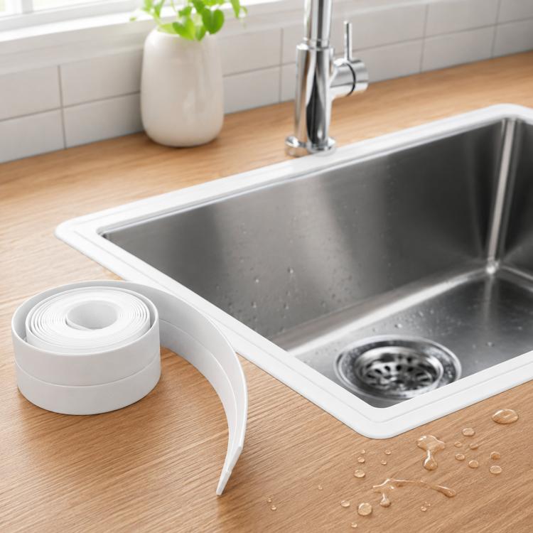 Itseliimautuva tiivistysnauha / saumateippi kylpyhuoneeseen ja keittiöön 3,7 cm×1,5 m – Valkoinen