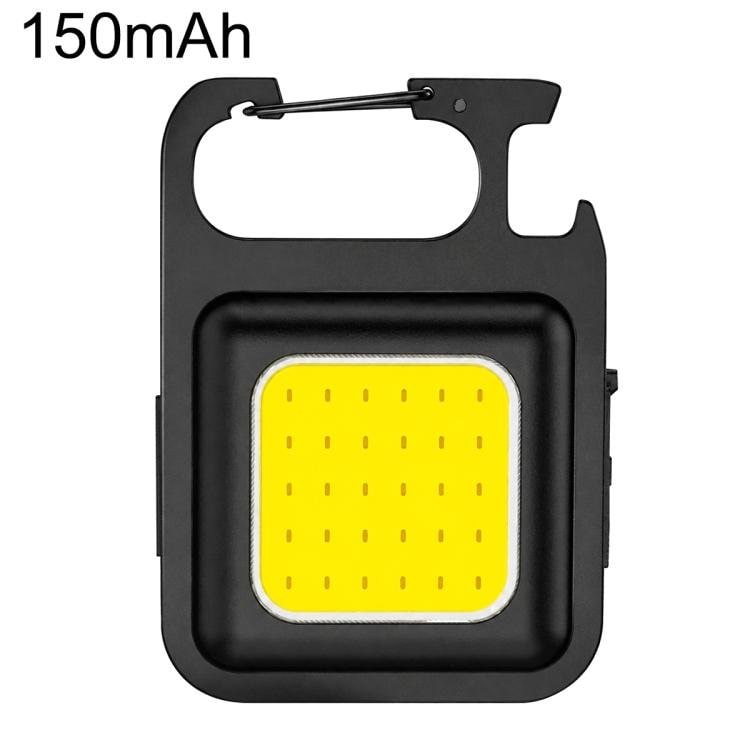 Mini COB LED-taskulamppu avaimenperällä / ladattava retkivalaisin – Musta