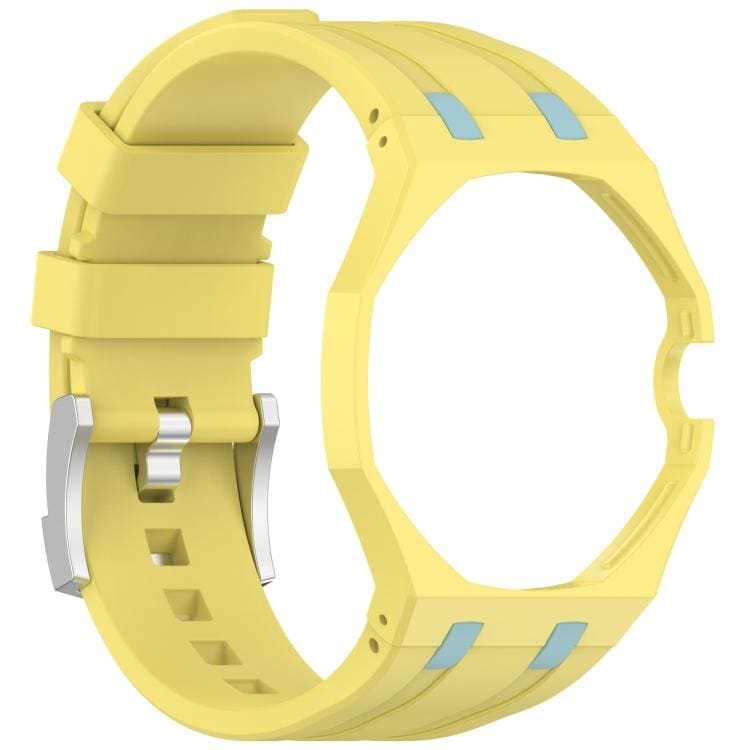 Silikoniranneke Swatch Royal Pop / Audemars Piguet -kelloihin / silikoniranneke tappilukolla – Keltainen/Sininen