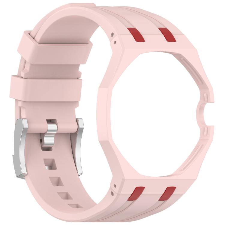 Silikoniranneke Swatch Royal Pop / Audemars Piguet -kelloihin tappilukolla – Vaaleanpunainen/Punainen