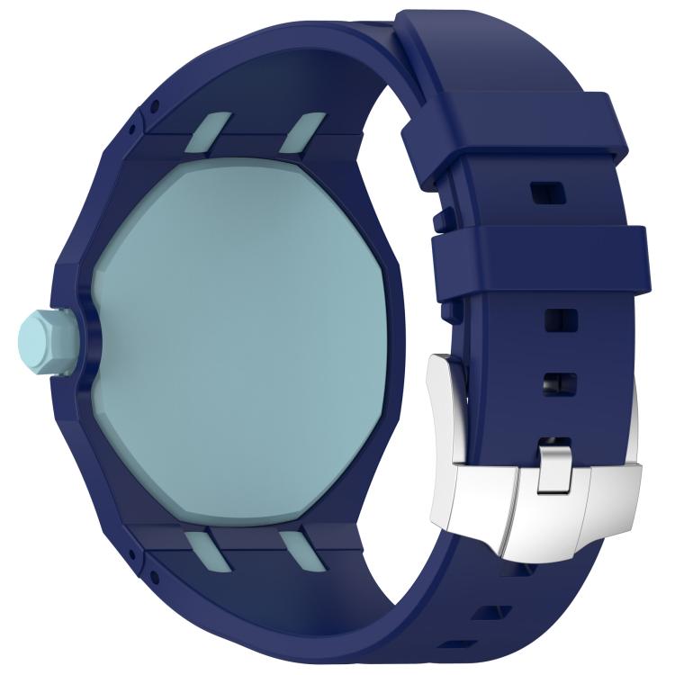 Kellonranneke Swatch Royal Pop / Audemars Piguet -kelloihin / silikoniranneke – Tummansininen/Vaaleansininen