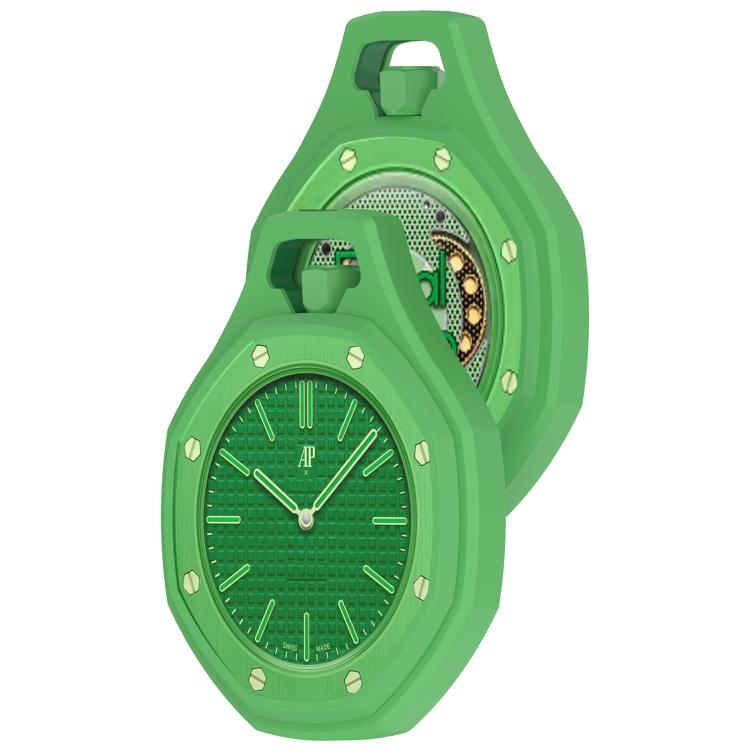 Suojakotelo Swatch Royal Pop -kellolle / Audemars Piguet / pehmeä silikonikotelo kellolle – limenvihreä