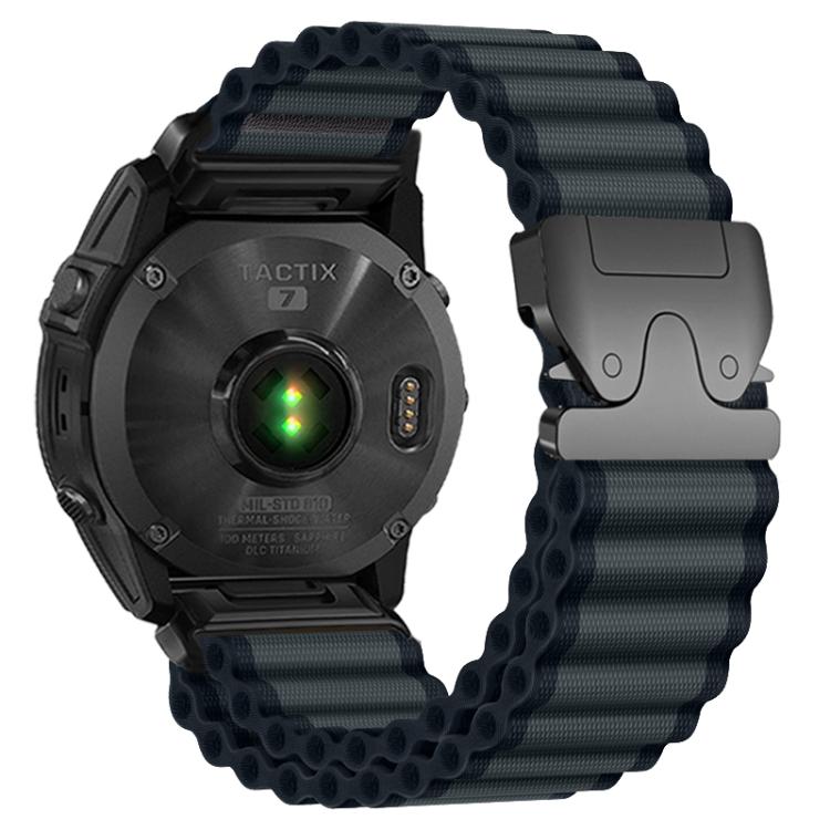 26 mm:n nylonkellohihna Garminille – Tummanharmaa–Svart / Garmin-hihna / 26 mm:n kellohihna