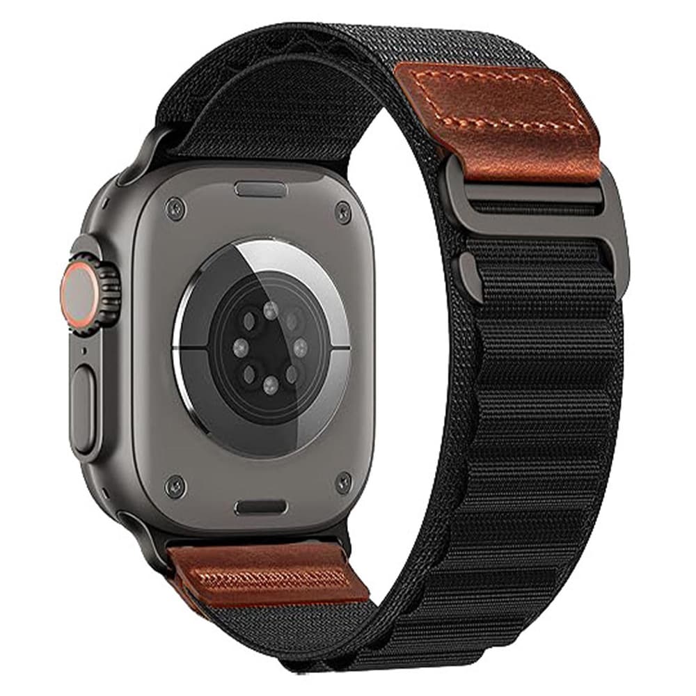 Nailoninen rannekoru Apple Watch 38–40–41–42 mm - Svart – Alpina Loop – Nailonrannekoru