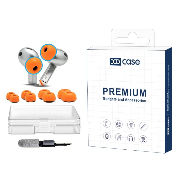 Muistivaahtomuoviset korvatyynyt, 4 paria, Galaxy Buds3/Buds4 Pro - Oranssi / Korvatyynyt