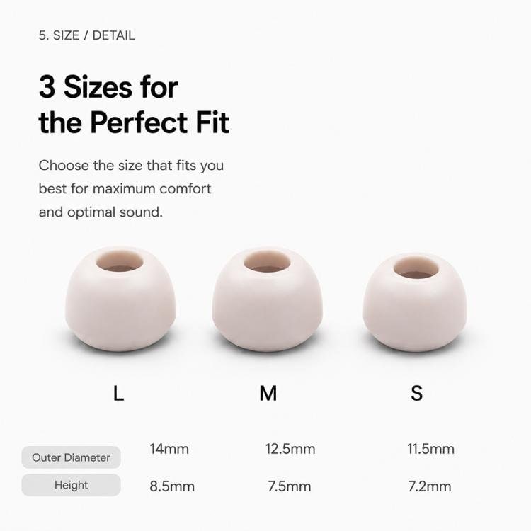 Silikoniset korvatulpat, 3 paria, säilytyslaatikolla, Galaxy Buds3/Buds4 Pro - Pölyvaaleanpunainen / Korvatulpat