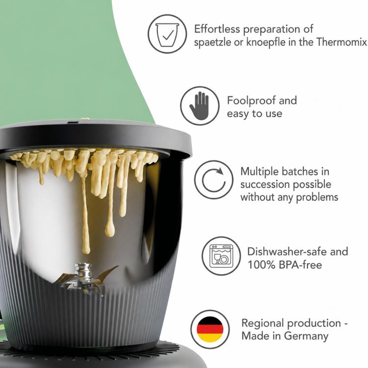 Rei’itetty suodatinkansi Thermomix TM7:lle – Svart / Keittiökoneen valumakansi / Suodatinkansi