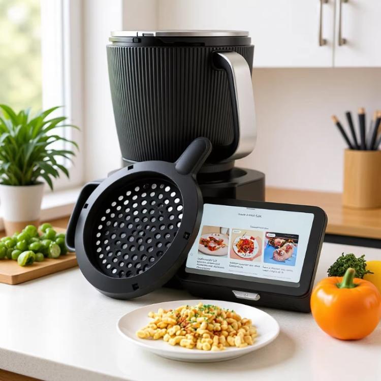 Rei’itetty suodatinkansi Thermomix TM7:lle – Svart / Keittiökoneen valumakansi / Suodatinkansi