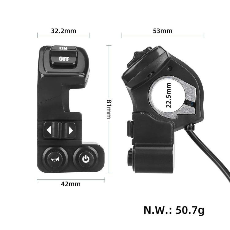 4-in-1-ohjausvipu, jossa on vilkkulaitteet, äänimerkki ja valopainike Kukirin G2 Pro/G2 Max -mallille / Vipu / Painike