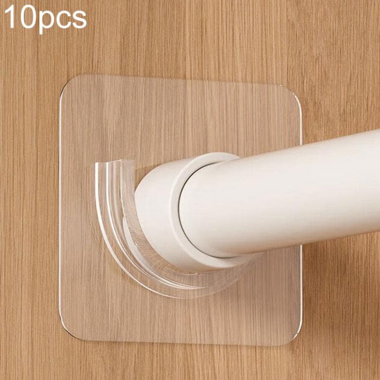 Itsekiinnittyvät pidikkeet teleskooppitangoille, 10 kpl:n pakkaus, enintään 4,5 cm – Läpinäkyvät / Tangon tuet / Kiinnikkeet