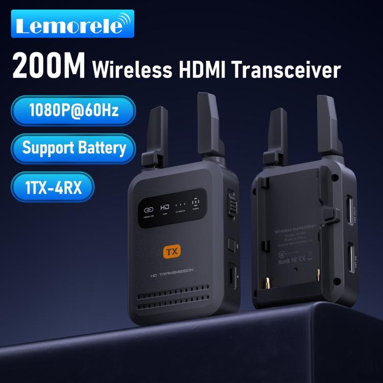 Lemorele R5000 langaton HDMI-lähetin – 1080p, 5 GHz, 200 m, HDMI Loop Out