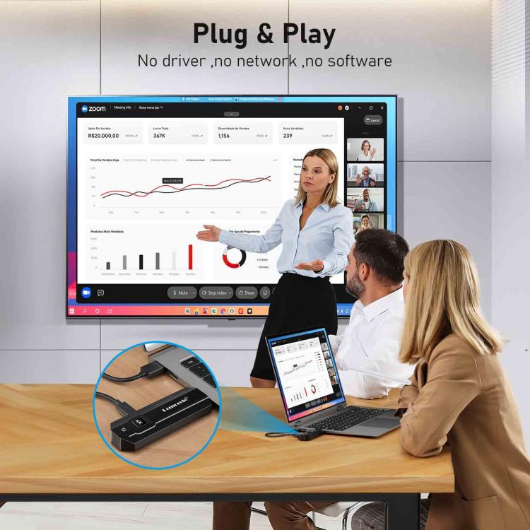 Lemorele P50 langaton HDMI-esitysjärjestelmä – 4K, 8 lähetintä ja 1 vastaanotin