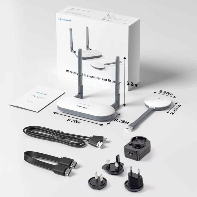 Lemorele G60 langaton USB-A lähetin ja vastaanotin 1080p 5 GHz HDMI VGA 50 m