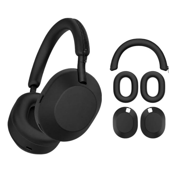 3-in-1-silikonisuojakotelo Sony WH-1000XM6 - Svart / Kuulokkeiden suojus / Silikonikotelo