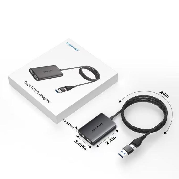 USB- ja USB-C–HDMI-sovitin HD10 / HDMI-muunnin / Tietokoneen näytön sovitin