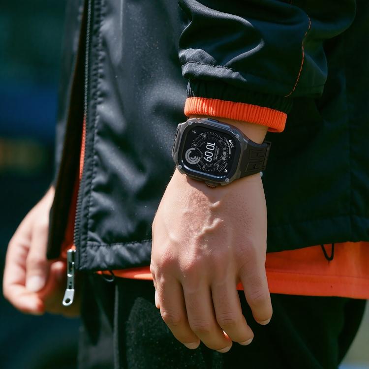 Silikoninen rannekoru metallikehyksellä Apple Watch Ultra 49 mm:lle – Svart / Rannekorut / Silikonirannekorut