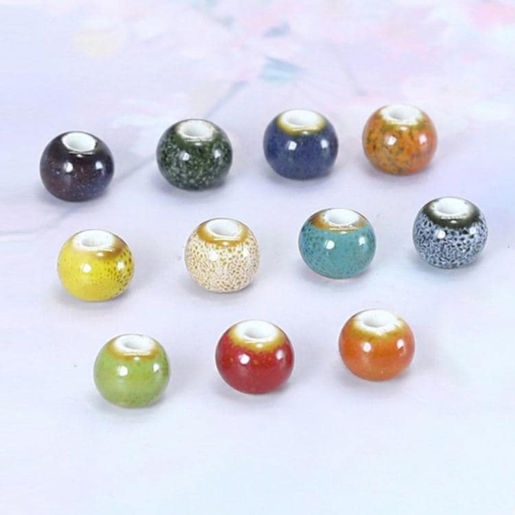 Keraamiset helmet, kukkakuvioiset, 6 mm, 20 kpl:n pakkaus – Sekoitetut värit / Koruhalmet / DIY-helmet