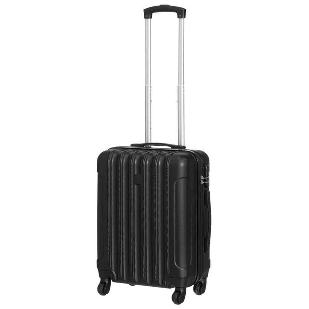 Käsimatkalaukku 40×22×54 cm / kova matkalaukku 4 pyörällä ja numerolukolla – Musta